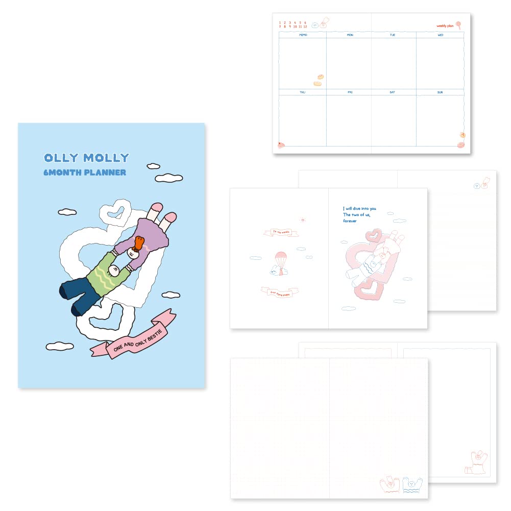 モノライク B6 オリモリー ダイアリー 6ヶ月 プランナー、スカイダイビング B6 Olly Molly Diary 6 Month Pla
