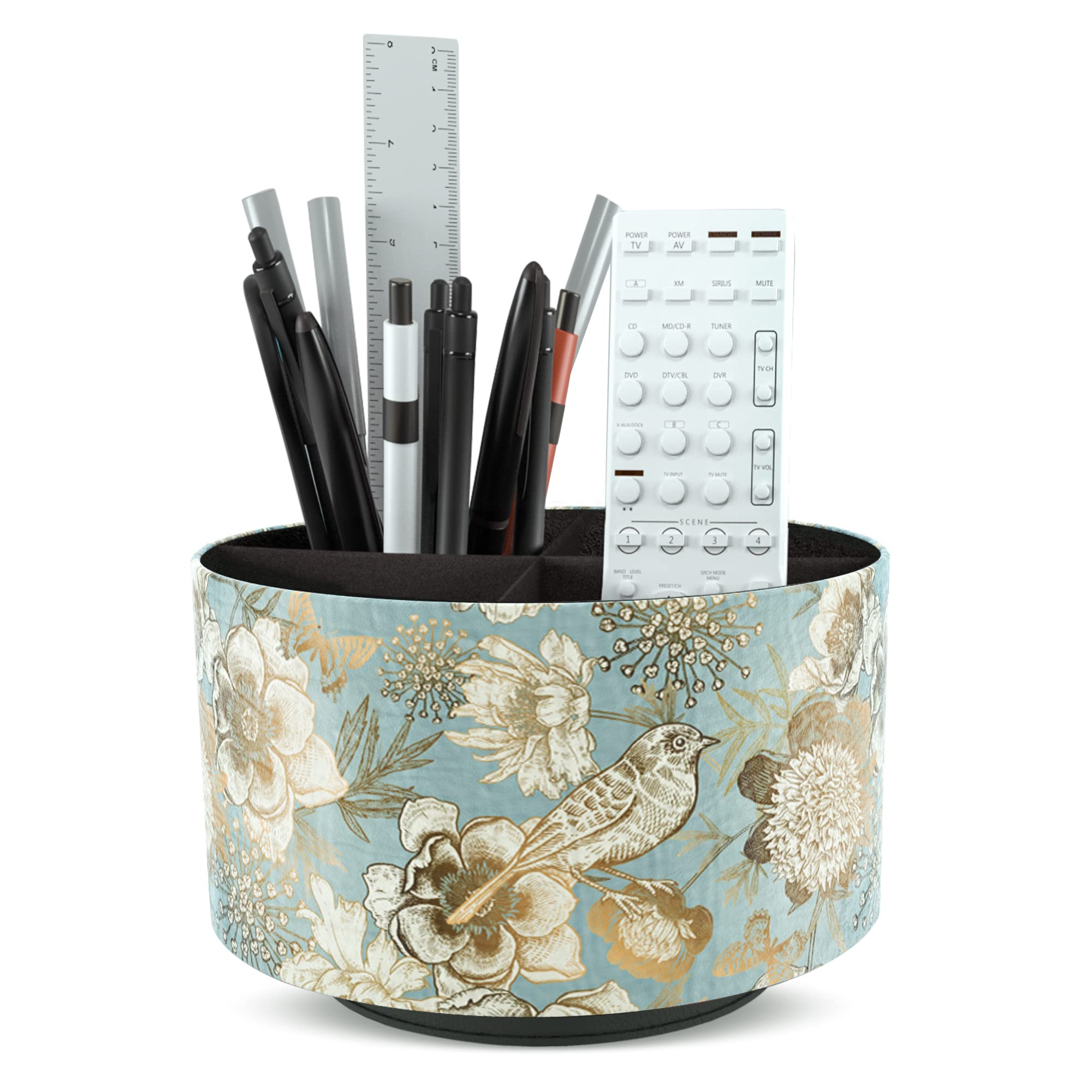 asenna ペン立て 360度回転 ペンホルダー 4グリード分類鉛筆たて ペンスタンド 大容量 ぺんたて 回転ペンホルダー 多機能メイクブラシ