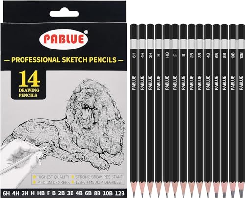 乐天商城 - UNOO 14本セット デッサン スケッチ 絵画 アート用 鉛筆 6H 4H H H HB F B B 3B 4B 6B 8B 10B 1B絵画