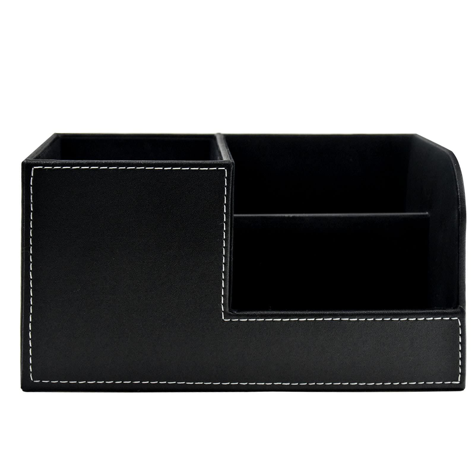 PUレザー ペン立て 卓上オーガナイザー ペン/鉛筆立て 小物入れ デスク用の整頓されたオフィスメイクアップドレッシングテーブルステーショナリ