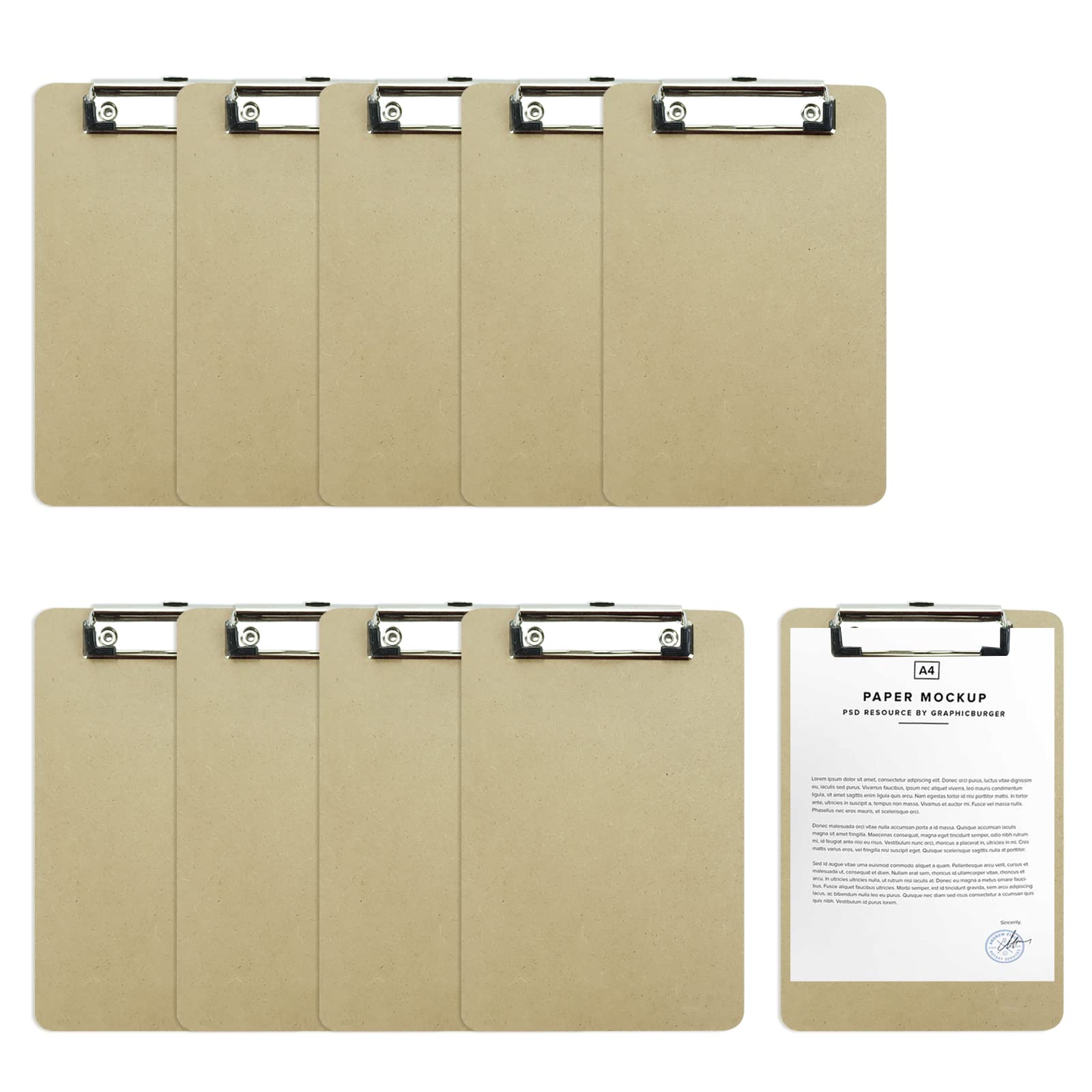 desikaky クリップボード A5 10個入 タテ型 バインダー オフィス筆記用 ハードボード フォルダ 用箋挟 教室 事務用ファイル 木製