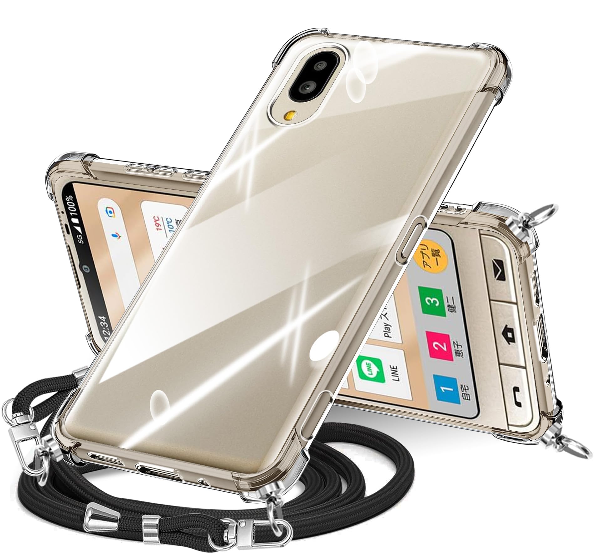 樂天商城 - シンプルスマホ6 / シンプルスマホ7 ケース クリア ショルダー umaho6 A01H / BAO tive 09 / tive スマホケー