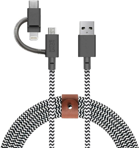 UN(ネイティブユニオン)lt Univsal −メートル超強力補強 MFi認証 耐久性充電ケーブル 3in1 アダプター付き、ning、U UN(ネイティブユニオン)lt Univsal −メートル超強力補強 MFi認証 耐久性充電ケーブル 3in1 アダプター付き、ning、U