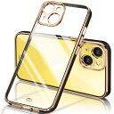 iPhone14 ケース クリア 透明 アイフォン14 カバー メッキ加工 耐衝撃 PU ソフト 薄型 軽量 ストラップホール付き 落下防止 ワ(2)