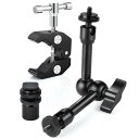 UEB マジックアーム クランプ 9インチ 360度回転 カメラ クランプ アーム 1/4ネジ 耐荷重kg スーパークランプ カメラ アルミ合金