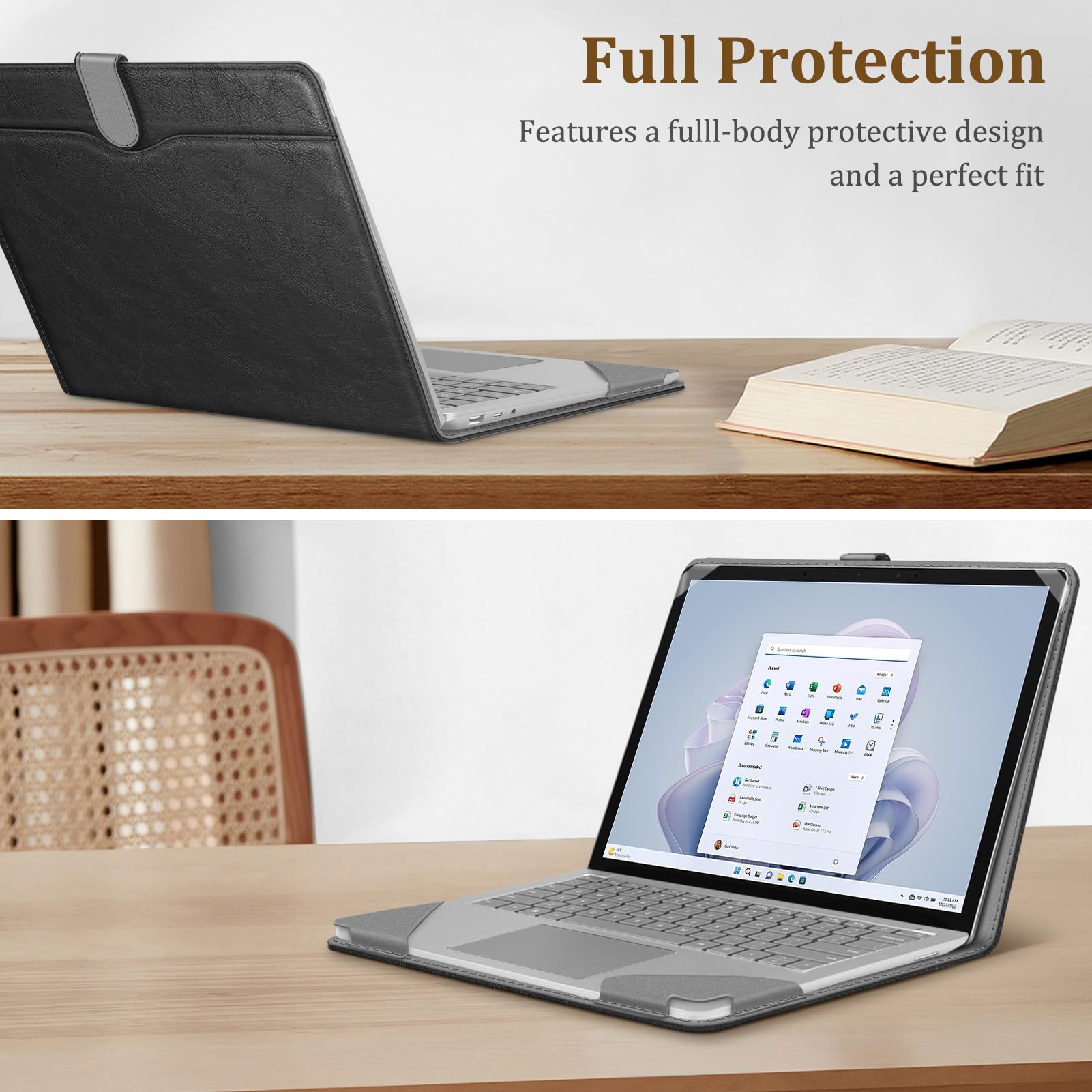 for Microst e aptop 6 / 5 / 4 / 3 / ケース 保護カバー 13.5インチ PU合成皮 ポ...