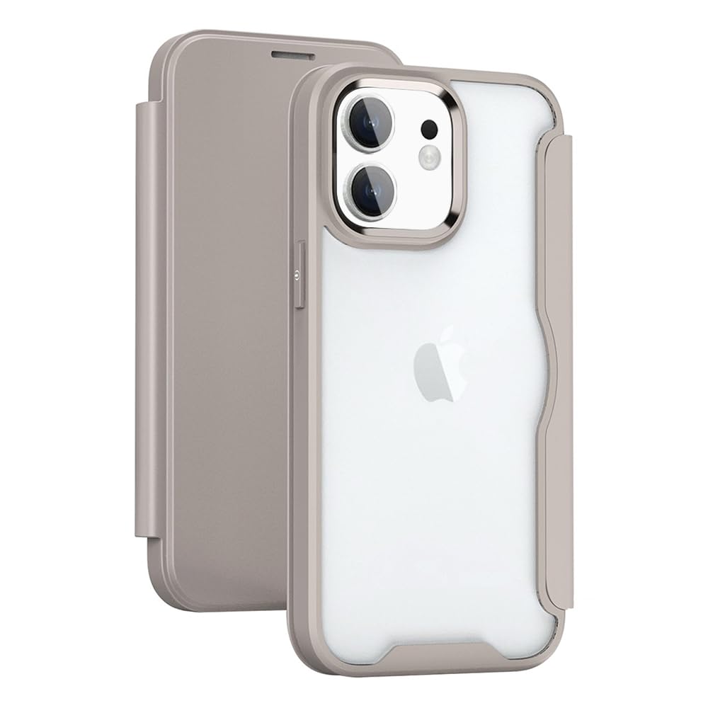iPhone 1 Pro/iPhone 1 兼用 ケース 6.1 手帳型 背面 クリア 透明 高級なPUレザー+Pパネル+PUバンパー マグネ