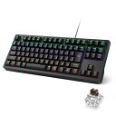 ilev ゲーミングキーボード テンキーレス 茶軸 メカニカル キーボード 日本語配列 有線 91キー 80%サイズ カスタマイズ 4種類 バッ