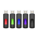 UBメモリ 3GB 5個セット UB .0 フラッシュメモリ伸縮式 3ギガバイト サムドライブ ースティック ペンドライブ 5色(黒 紫 青 緑