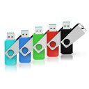 Bメモリ64GB B3.0 超高速データ転送 フラッシュドライブ 5個セット 読取り最大10MB/s 回転式 カラフル(青緑赤黒水色) ストラッ