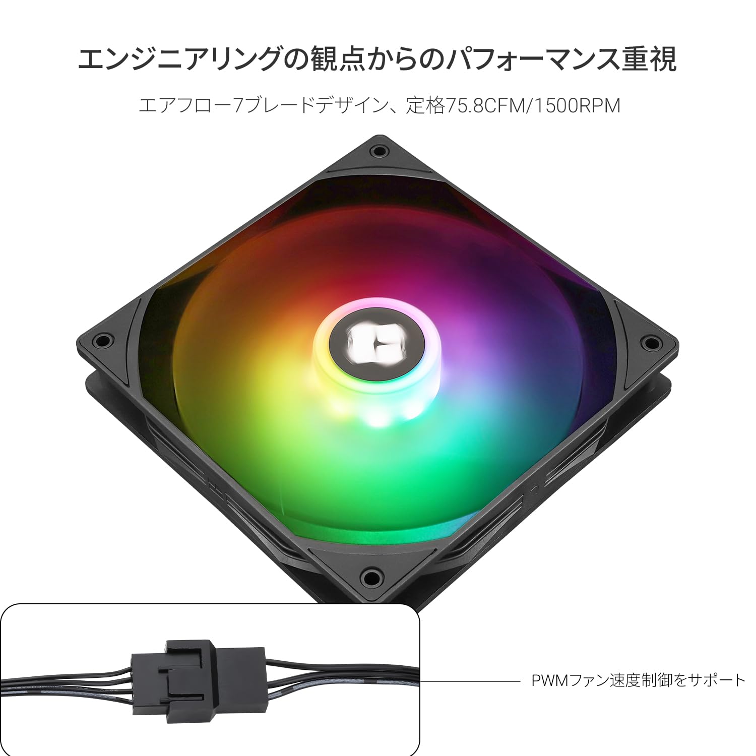 hmalright 14 ケースファン高性能クーラーファン 1500RPM、 FDB ベアリング付き 4 ピン PM 冷却ファン140mm AR 3