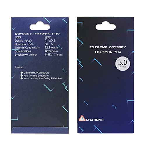 hmalright シリコンサーマルパッド、冷却ラジエーターフィン、85x45X3mm 両面放熱シリコーンパッド、熱伝導性1.8 /mk、軟らか