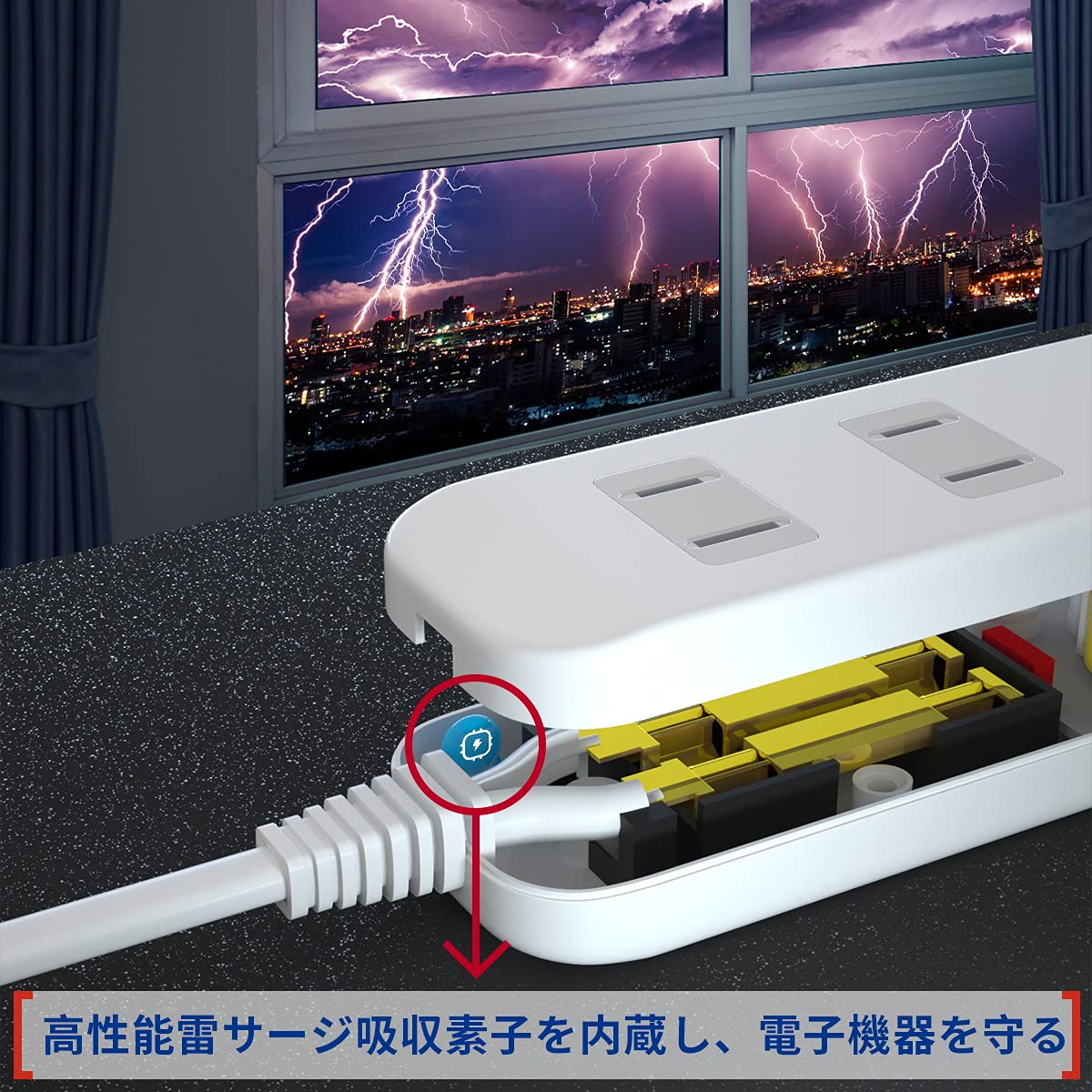 Bコンセント 延長コード 急速充電 電源タップ テーブルタップ おしゃれ P認証済 A 個口 B ポート 外出 旅行 オフィス 自宅 3M ホワ
