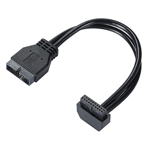 MZHOU AA B延長ケーブルB3.0マザーボード前面19ピンオスメス延長ケーブル18cm高速接続(インターフェースは外側を向いています)