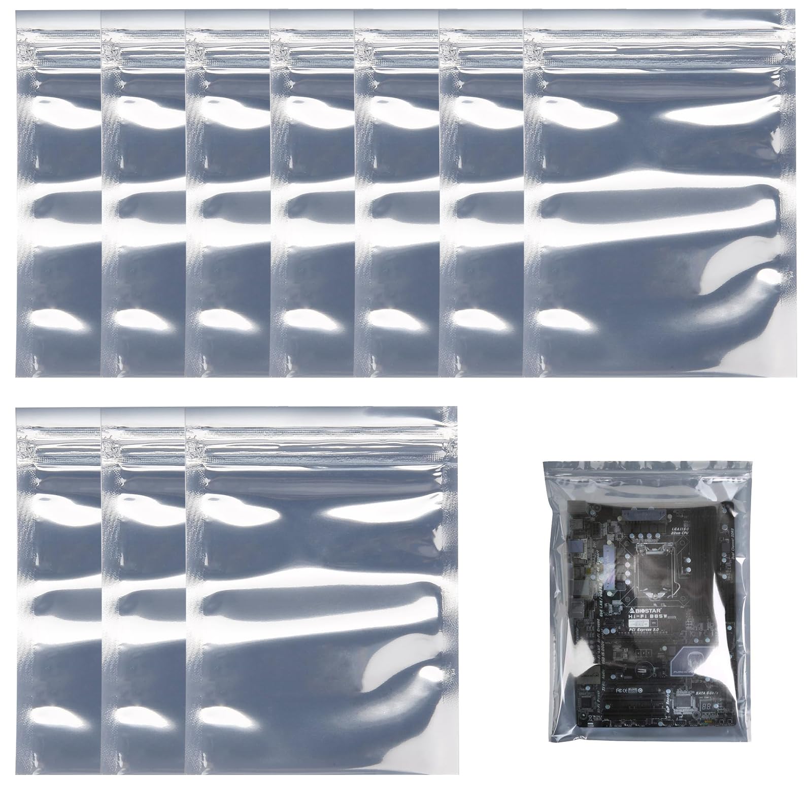 RUNG 静電気防止袋 静電防止袋 30x40cm 10枚セット マザーボード帯電防止袋 シールドバッグ 電子機器用 繰り返し使用 GPU ハー