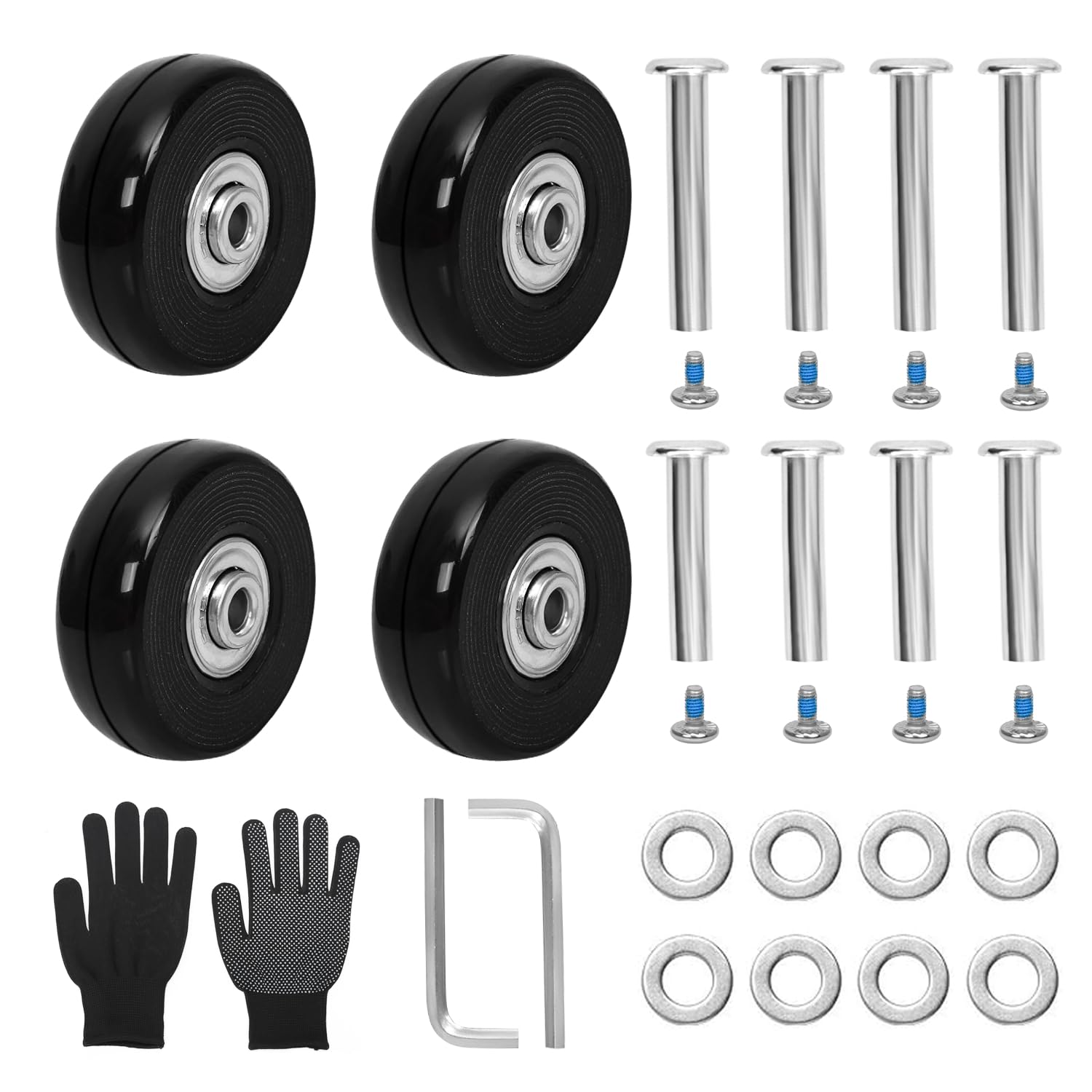 スーツケース キャスター 交換用 4個セット 50mm ゴム 車輪修理 交換 キット 静穏 セット ホイール 交..