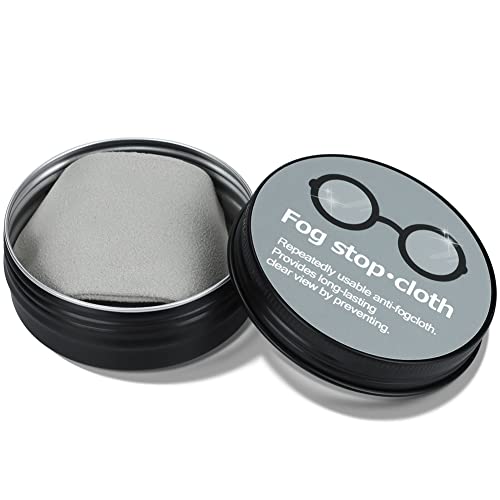 メガネ くもり止めクロス 1枚約600回繰り返し・4時間効果持続・収納缶付きメガネ拭き くり返し使用可能 くもり止め 曇らない 耐久性 眼鏡ク