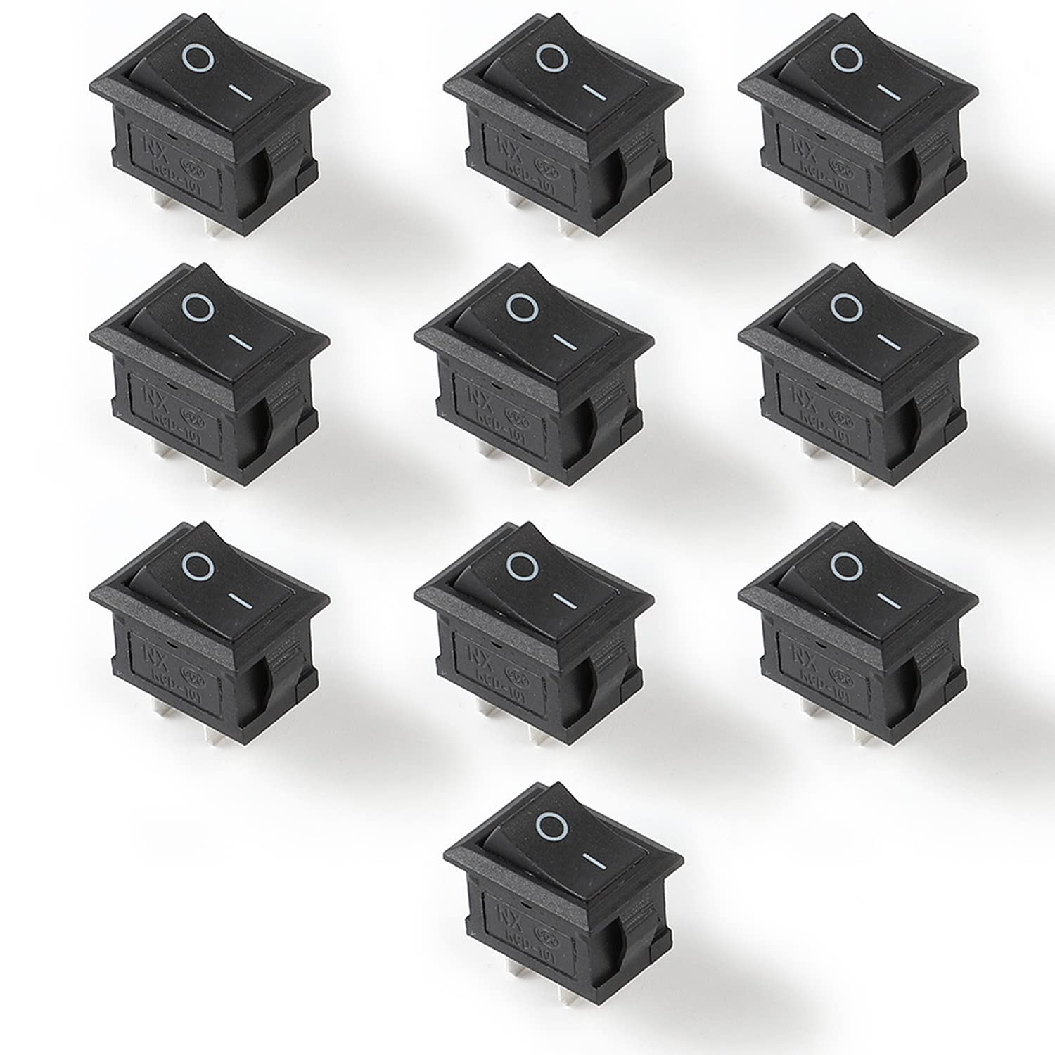 ZHEA D A ロッカースイッチ 10個セット/250V/6A、15V / 10Aオン/オフボートロッカースイッチ 自動車用..