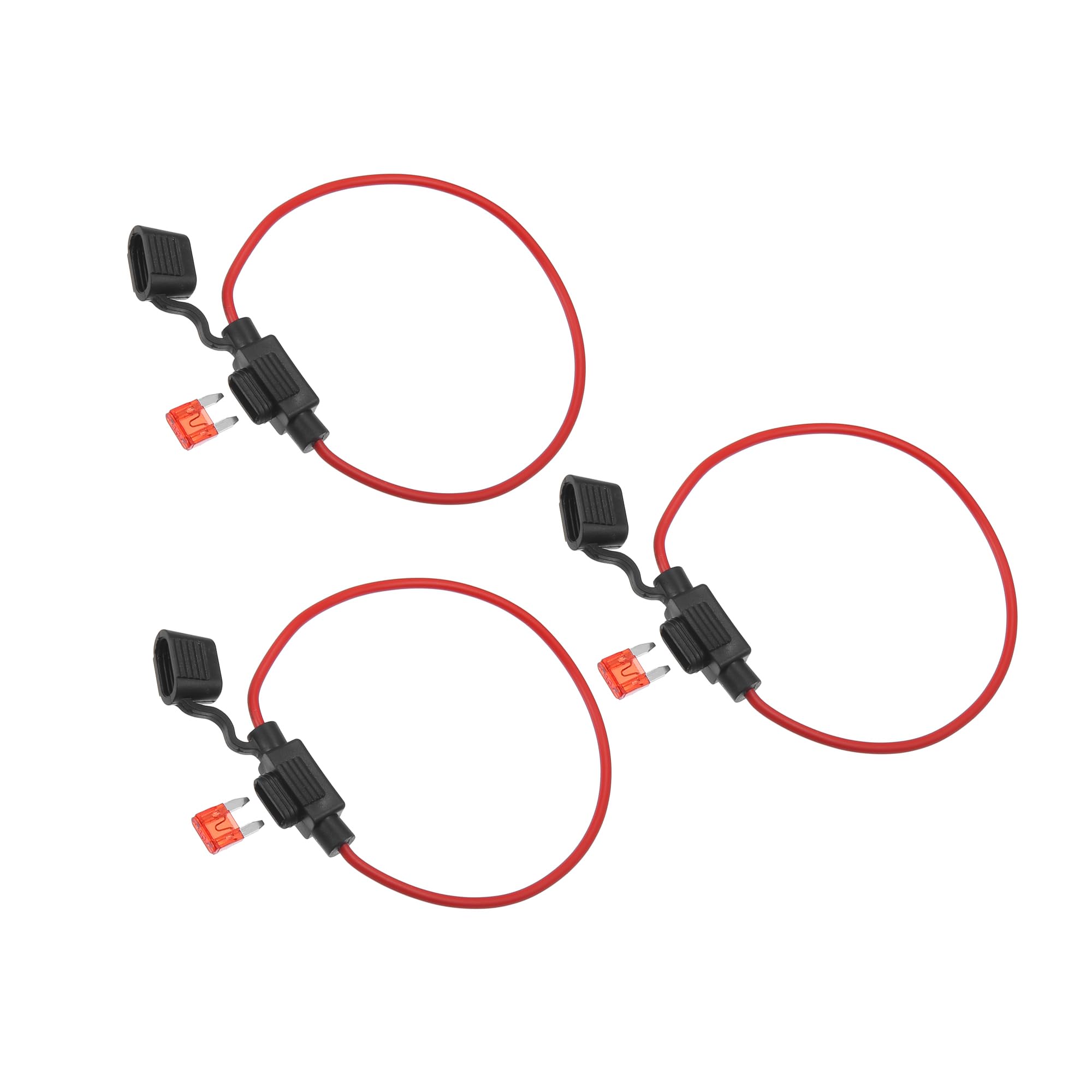 Vek 3セットの車用ヒューズホルダー カープラスチックゴムメタルレッド黒 ユニバーサル