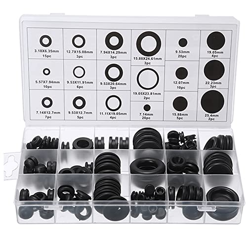 15個 18種 ゴムグロメット グロメットセット ケーブル グロメットキット 連接リング 配線保護 両面保護..