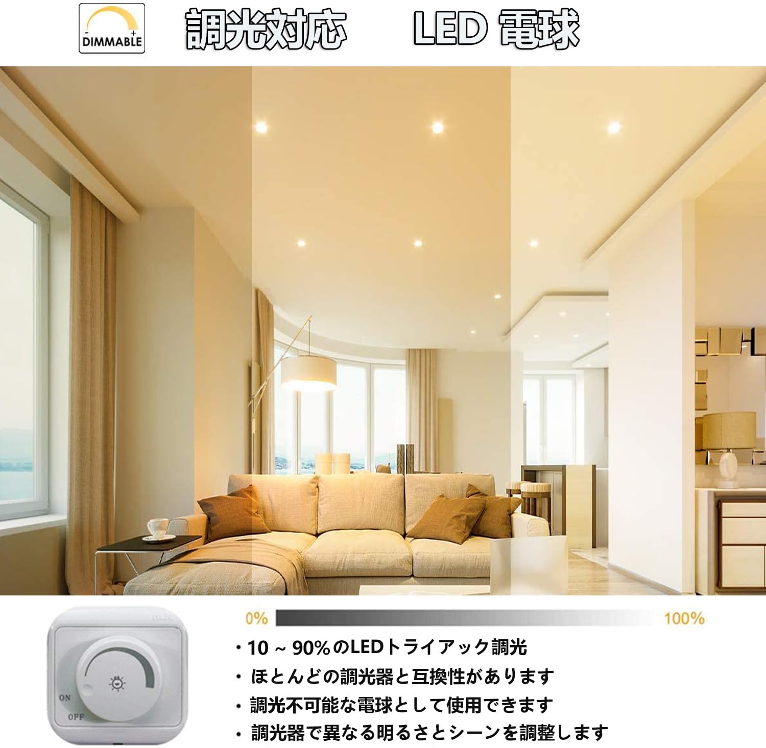 E11 ED 電球 スポットライト 調光器対応 電球色 3000K 4個セット E11口金 5 6 50型相当 500M E11 ED電球 高輝 [3]