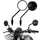 汎用 バイクミラー 10mm 逆ネジ/正ネジ 円丸型ハンドルミラー ブラックかスタムミラー 左右 セット 直径101mm