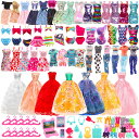 人形用服 30cmドール用服 人形用ドレス 5 セット=3枚服 + 14枚ドレス+3枚水着+10足靴+パソコン ハンガーなど個ア