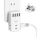Mscien コンセント タップ b 電源タップ B 雷ガード コンセント 3個AC口4個Bポート たこあしコンセント 直挿しタップ oaタップ(2)
