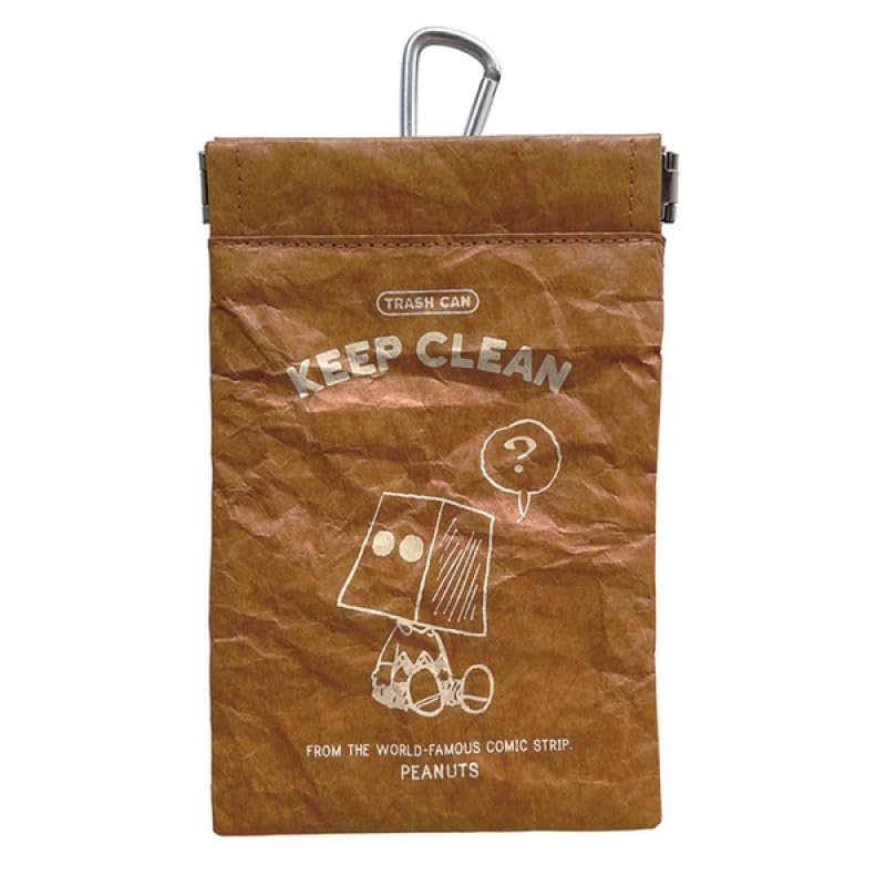 ヘミングス 携帯ゴミ箱 POYポーイ PEANUTS 約10×16c カラビナ&側面ポケット付き KRAFT 4494101