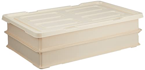 Shi Gosei トンボ 業務用 フードコンテナ 食品トレー 餅箱 12.6L 本体 2個 蓋 1個 セット アイボリー 幅57.5×奥行35