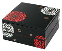 HAKOYA たつみや 22.5角二段オードブル重 黒 百華 54277