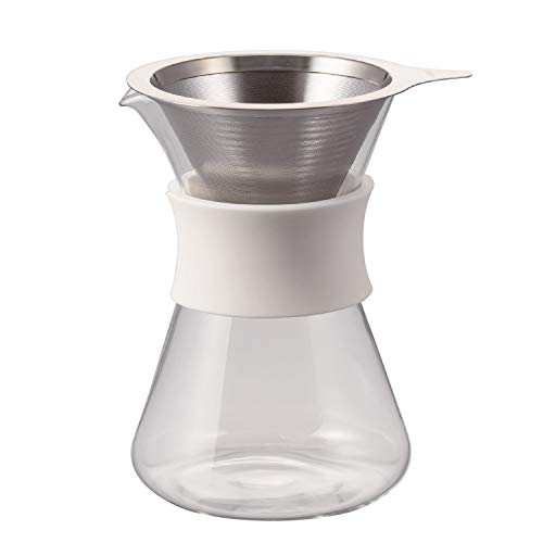 HAROハリオ ガラスコーヒーメーカー Glass Cfee 実用400l ホワイト ドリッパー デカンタセット バンド付き SGCM40