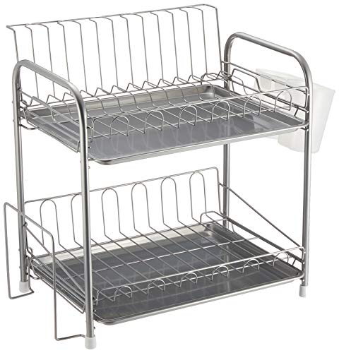 パール金属 樹脂 食器 水切り かご 2段 シンプル・ウェア H7301