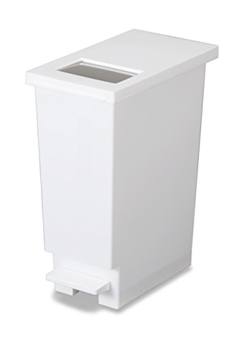 Shi Gosei トンボ ユニード ゴミ箱 プッシュタイプ 軽いペダルでサッと開く 20リットル ホワイト 幅20x..