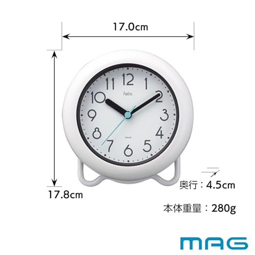 Felioフェリオ バスクロック アナログ バブルコート 防塵 防滴 P52 置き掛け兼用 ホワイト FE130H [3]