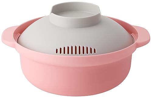 アンドエヌイー&NE らくチン! レンジ鍋 レコポ recopo ピンク 1.5L 一人用 レシピ付き 小型 軽量 レンジ調理鍋 電子レンジ用