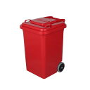 ダルトンDulton プラスチック トラッシュカン 45L レッド ゴミ箱のマスターピース ふた付き 大型 屋外 水抜き穴有り 高さ575 幅3