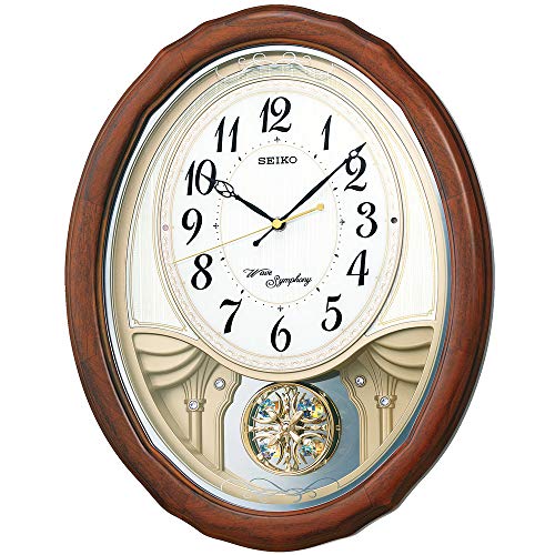 セイコークロックSeiko Clock 掛け時計 メロディ時計 電波 アナログ トリプルセレクション メロディ 飾り振り子 木枠 茶 木地 AM