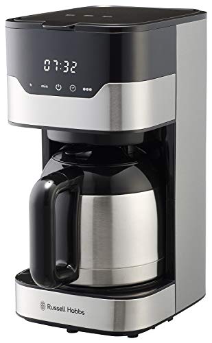 大石アンドアソシエイツ ラッセルホブス コーヒーメーカー 電動 8杯用 ペーパーフィルター不要 タイマー付き タッチパネル ゴールドフィルター