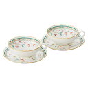 Noritake ノリタケ ティー カップ & ソーサー ペアセット 180cc 花更紗 2客 ボーンチャイナ P58043A/4409