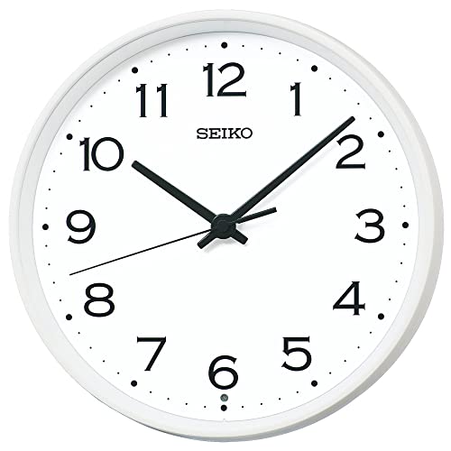 セイコークロックSeiko Clock 掛け時計 電波 アナログ 金属枠 白 直径270×48 KX268(3)