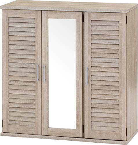 下駄箱 シューズボックス 4段 幅90×奥行34.5×高さ93c ホワイトオーク ミラー付き ルーバータイプ 可動棚 玄関収納 靴箱 8619