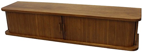 オスマック 収納庫 キッチン ダイニング カウンター上 整理 軽量 竹製 ジャバラ扉 90c 完成品 ダークブ..