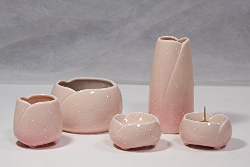 やわらぎ 佛具5点セット 中 さくら 香炉、湯呑、ローソク立、仏器、花瓶※特選香炉灰少々付・ローソク立芯付 やわらぎ 佛具5点セット 中 さくら 香炉、湯呑、ローソク立、仏器、花瓶※特選香炉灰少々付・ローソク立芯付