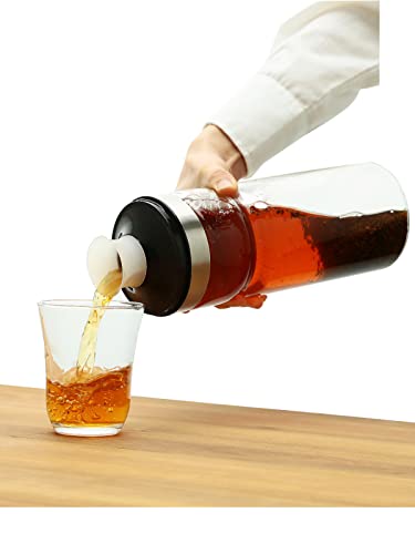 Felio 冷水筒 耐熱ガラス ティーボトル フィルター付き 熱湯対応 ストレーナー内臓 そのまま注げる F21..