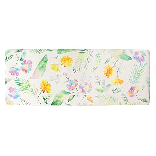 オカA ササっと拭けるマット キッチンマット 約45c×120c アイボリーフィオレ 拭ける PVC 塩化ビニル