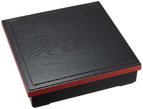 正和 松花堂弁当箱 松華堂DX 7.5 仕切 黒渕朱 サイズ:約22.5 D22.5 H6c 72860