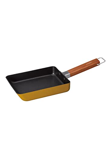 卵焼きパン 13×18c マスタード H対応 ふっ素コーティング 天然木 ハンドル ちょこっと ミニ玉子焼きパン copan