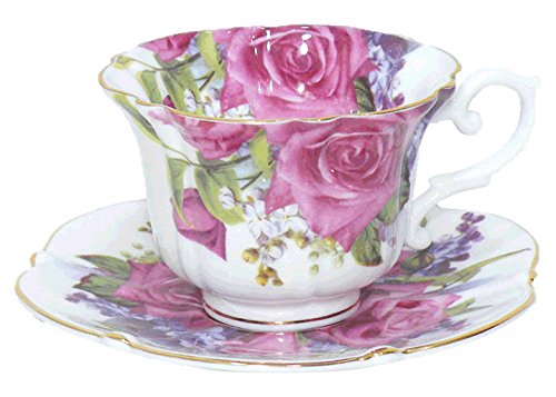 ロイヤルアーデン カップ&ソーサー ボーンチャイナ 240l バラ柄 パープル 37099