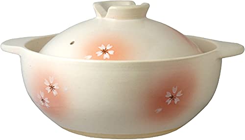 リビング かすみ花 土鍋 8号 30c 23人用 縁が高い 吹きこぼれにくい